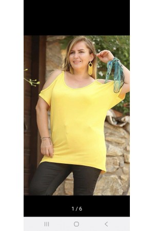 Omuz Dekolteli Bluz (SARI)