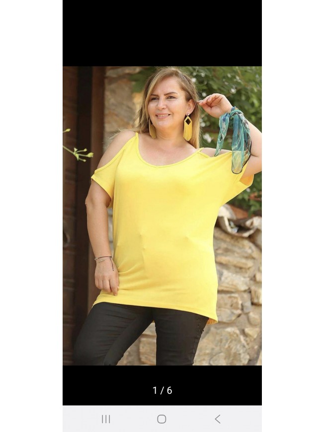 Omuz Dekolteli Bluz (SARI)